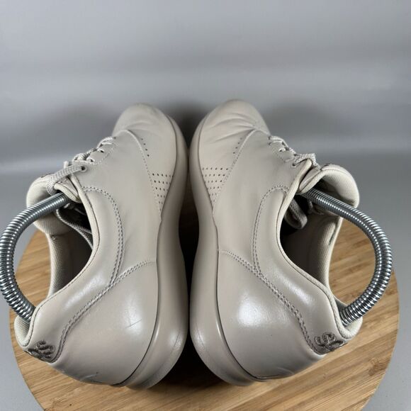 S SAS Womens Free Time Shoe Size 8 WIDE Bone Cream Leather Casual Sneaker Lace l - Picture 5 of 8